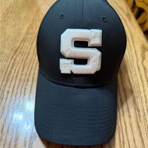Black PENN STATE Cap with White 'S' Embroidery